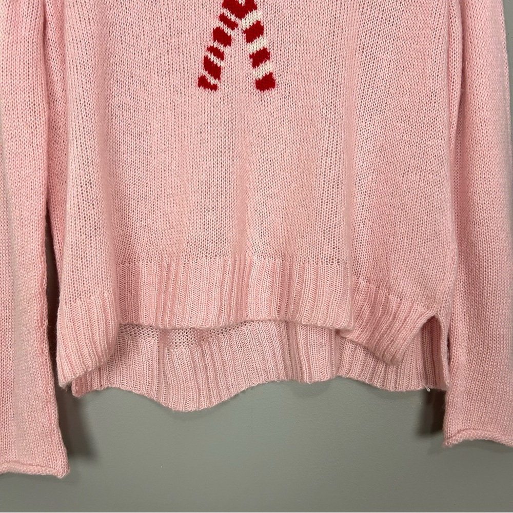 Wooden Ships Candy Cane Crew Lightweight Sweater
Women’s Size XS Oversized Pink - Picture 5 of 8